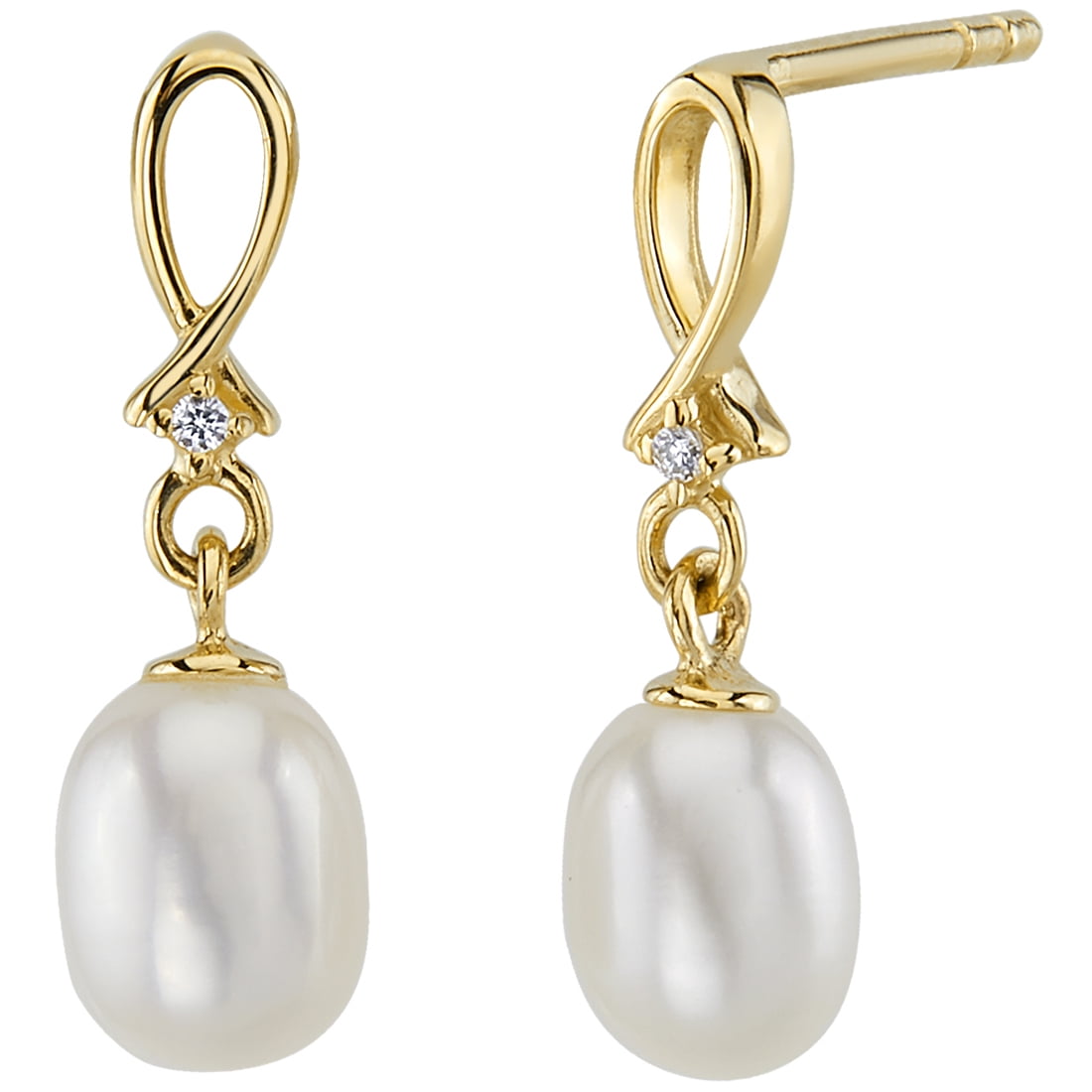 Freshwater Cultured 8-8.5mm Pearl 14kt Yellow Gold Earrings | Costco